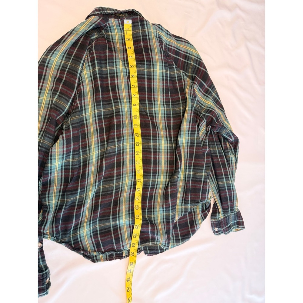 Vintage-Style Grunge‎ Plaid Flannel Button Down Green Black Soft Womens Size S - Picture 11 of 11